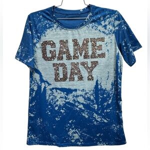 Game Day Royal Blue Leopard Tee Size M-L